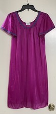 VTG Lorraine Purple Nightgown Lingerie Sleepwear Sz Small 100 Nylon Made in USA