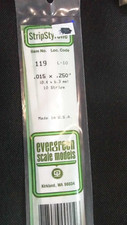 Evergreen Scale Models 119 Strips .015" X .250" X 14" Opaque White, pkg. 10