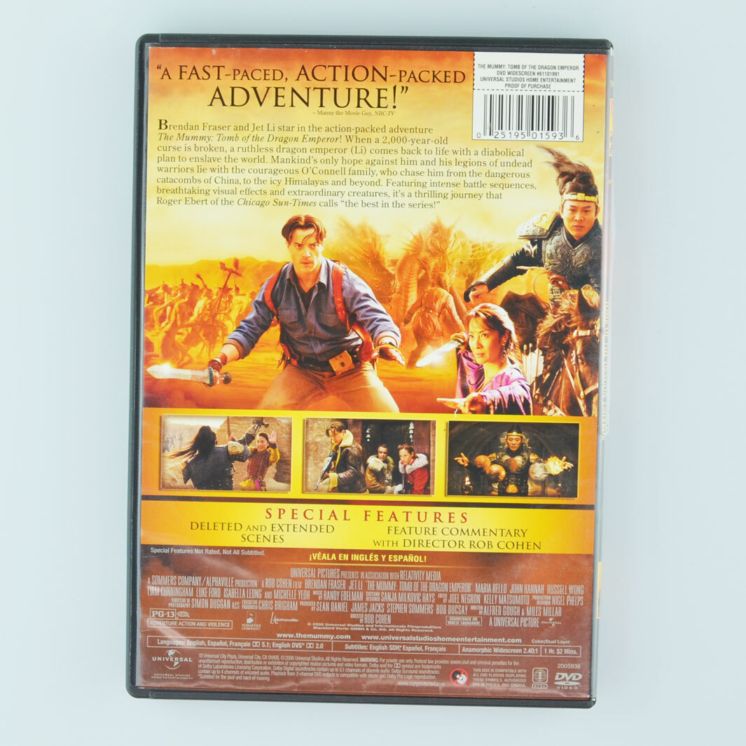The Mummy: Tomb of the Dragon Emperor (DVD, 2008) Brendan Fraser
