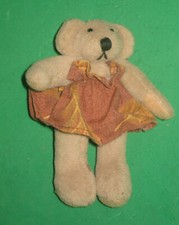Tiny Plush Jointed Teddy Bear - Tan- 3 1/2"