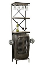 Mobile Bar Bottle and Glass Holder 'TRACTOR' VINTAGE INDUSTRIAL 50x38x1 CM
