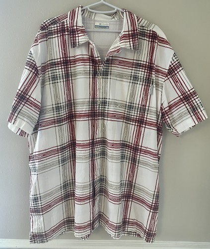 Columbia PFG All Over Print Short Sleeve S/S Fishing Shirt Men’s Large Preowned