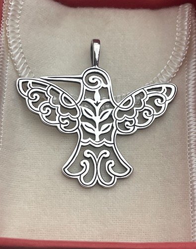 Colgante colibrí de plata de ley retirado James Avery - Imagen 7 de 12
