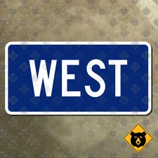 United States Interstate highway WEST banner route marker road sign 24x12