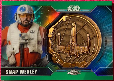 2021 Star Wars Chrome Legacy, Wexley Green Refractor Medallion Card SM-SWX 31/50