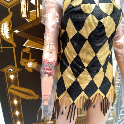 harley quinn gold dress costume Glitter Short Corset Slit Dress by Abby Paris 94179 – ABC Fashion main image 1