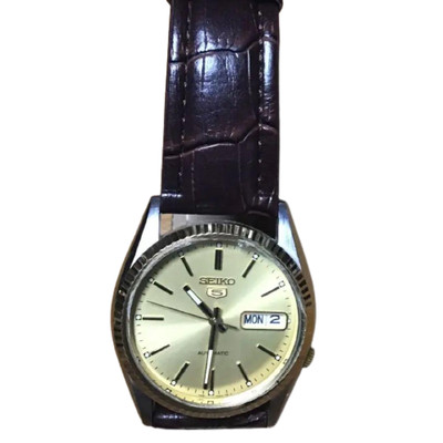 SEIKO 5 Automatic SNXJ90 7S26-0500 Day-Date Automatic Gold Silver | eBay