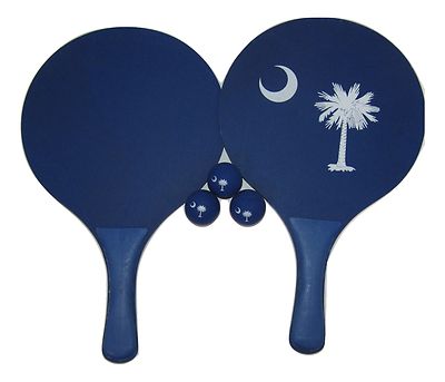 State of South Carolina Palmetto Palm Tree SC Beach Paddle Ball Set