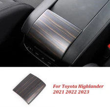 For 2021-23 Toyota Highlander Wood Grain Central Console Armrest Box Cover Trim