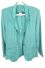 Claude Vintage Classic 90s Womens Houndstooth Print Shoulder Pads Blazer Large