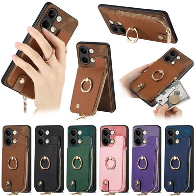 Ring Card Wallet Phone Case for OPPO Realme 8 9 Q3 V13 9 Pro Narzo 30 Reno 6 7 8
