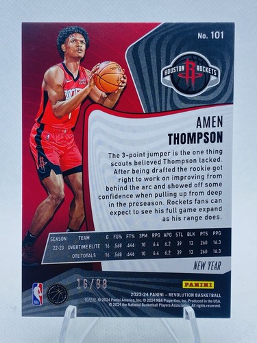 Amen Thompson 2023 Revolution Rookies Emerald Chinese New Year/88 Rookie RC - Picture 2 of 2