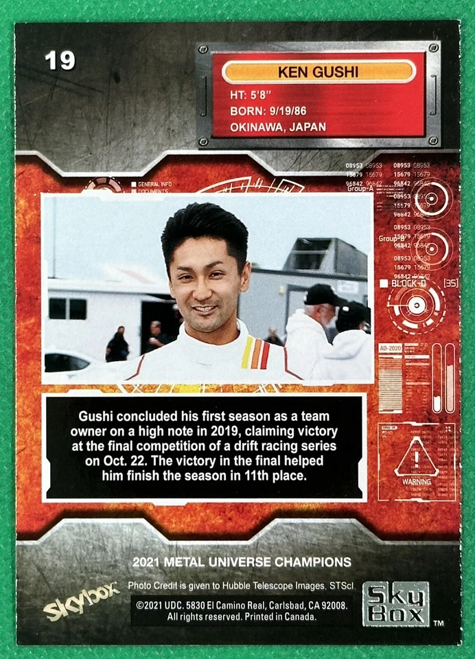 2021 SkyBox Metal Universe Champions #19 KEN GUSHI Nice Card !!! - Image 2 of 2