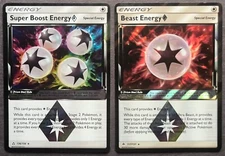 Super Boost Energy 136/156 + Beast Energy 117/131 Prism Star Lot LP/MP Pokémon T