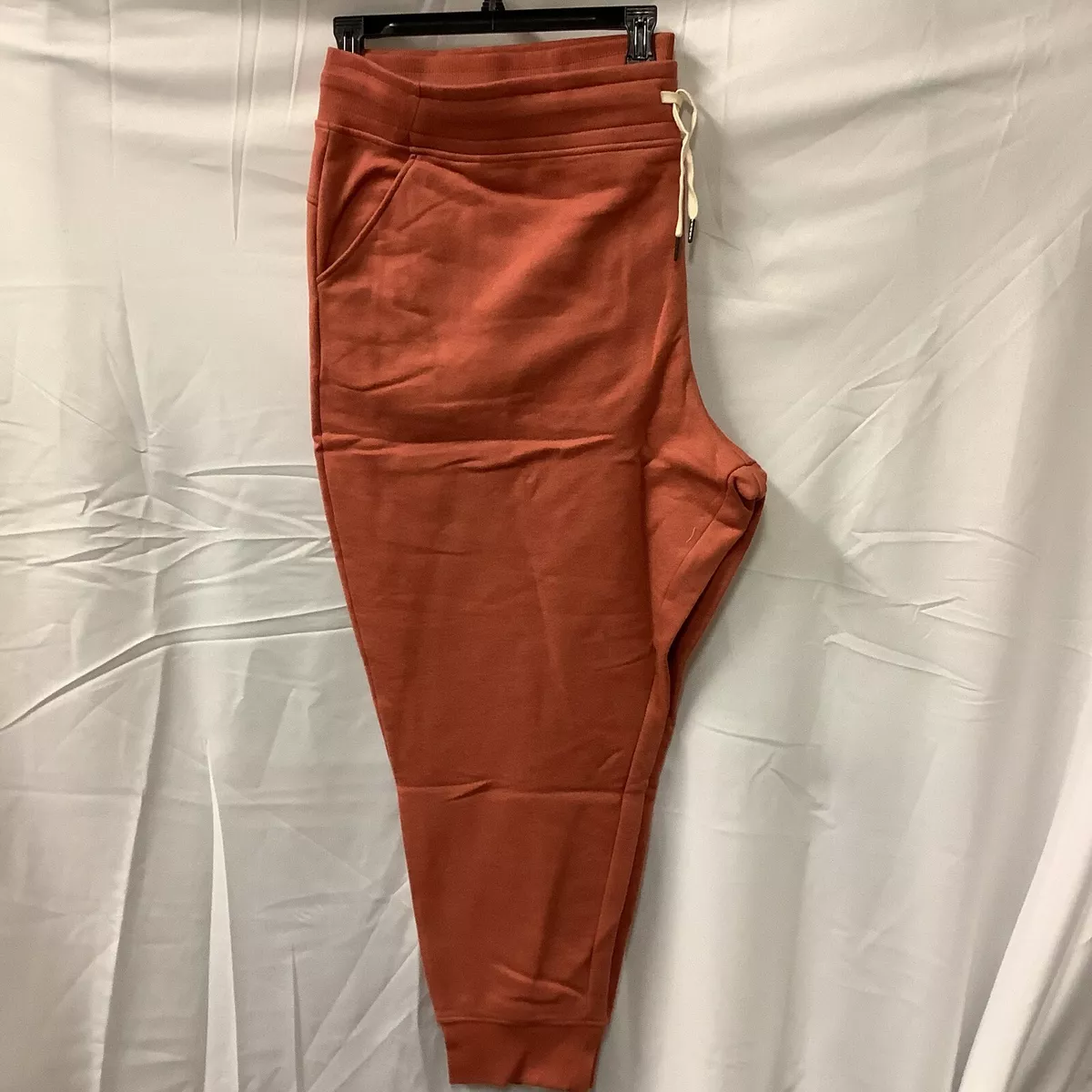 Tek Gear Mens Pants Orange Ultra Soft Fleece Drawstring Tapered