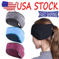 Sport Headband Fleece Thermal Ear Muff Warmer Bandana Running Ponytail Hairband