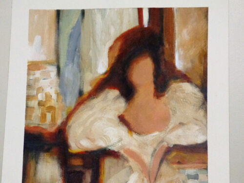 Ludmila Curilova Dame in weißem Kleid Acryl auf Papier Gemälde gelistet Künstler - Bild 2 von 7