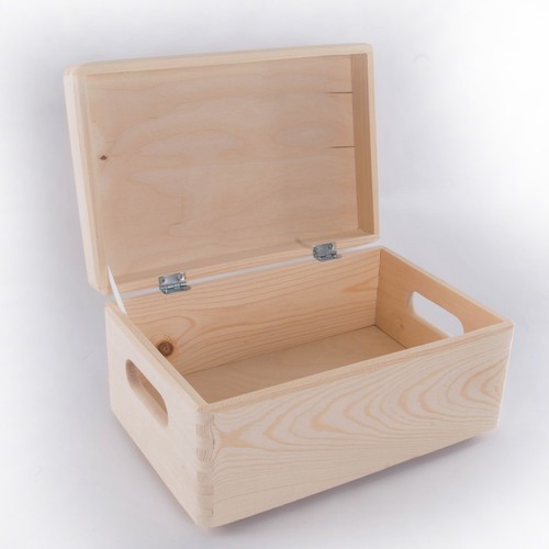Large Wooden Storage Boxes / Plain Wood / Box with Lid / Crate Trunk Containers - 第 87/171 張圖片