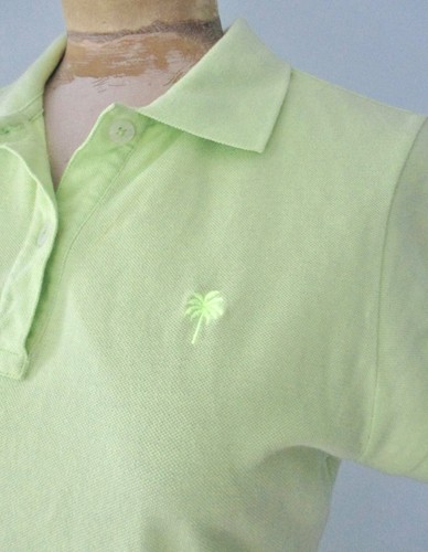 Lilly Pulitzer Citron Green Pique Cotton Knit Polo Shirt Dress Beach Palm Logo L - Picture 5 of 6