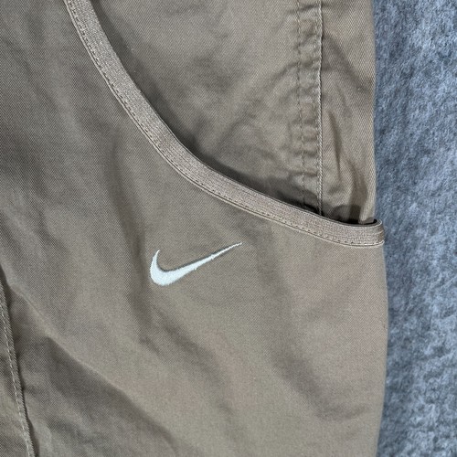 Vintage Nike Shorts Womens 8/10 Small Brown White Swoosh Bermuda Hiking Outdoor - Picture 2 of 9