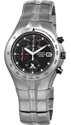 SEIKO Alarm Titanium Quartz Chronograph Tachymeter Men's Watch
