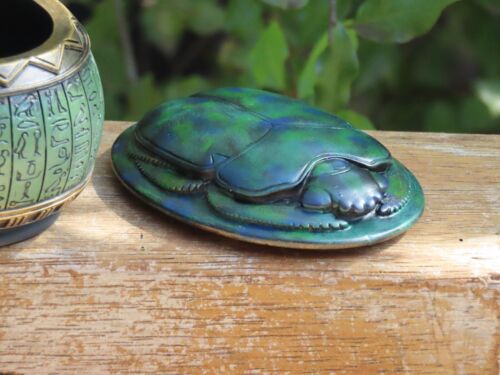 Scarab Beetle Trinket Box Veronese Collection Bronzed Coloured Egyptian Amulet - Picture 10 of 12