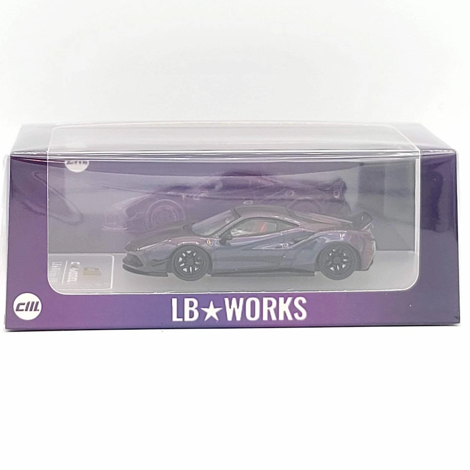 CM Model Liberty Walk Ferrari 488 Widebody - 1:64, Chameleon Magic Purple (2024) - Image 2 of 4