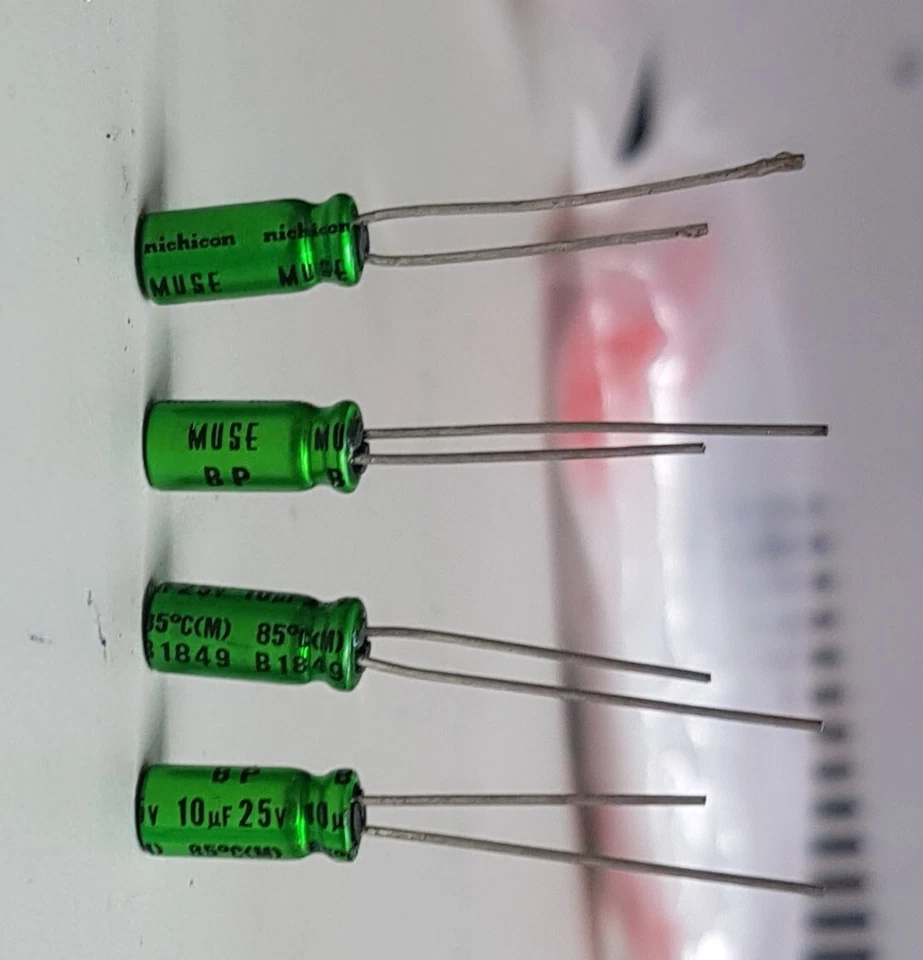 4-20 Nichicon MUSE Hi End Audio Capacitor 10uF 25V Bipolar Electrolytic Radial - image 2 of 2