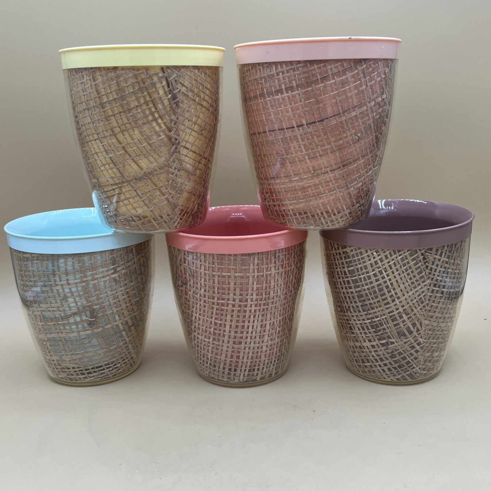 VTG Pastel - Plastic Insulated Tumbler Drinkware - Thermo Temp - Raffiaware. 4