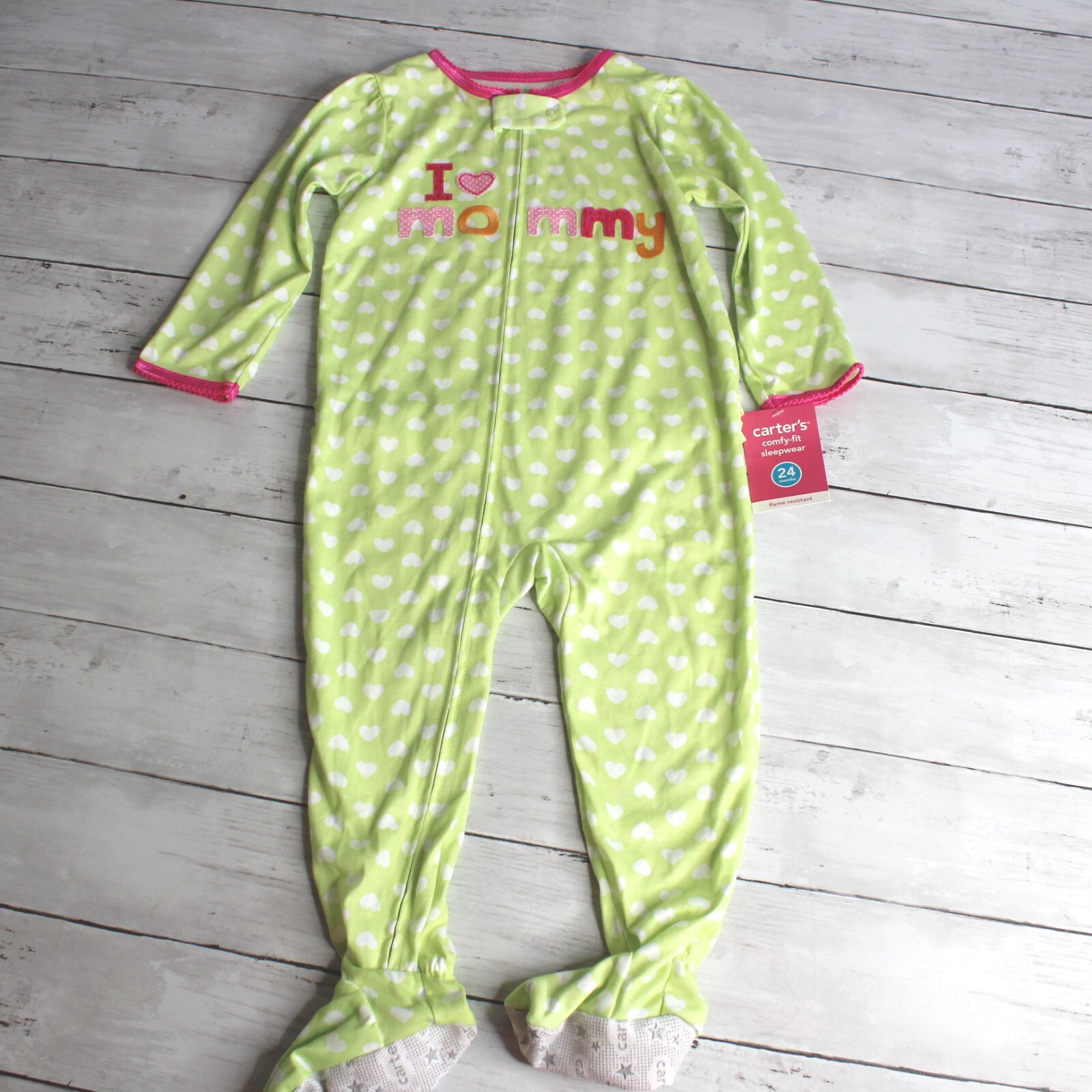Carter's Baby Girl's Pajama Sleeper Size 24 Months I Love Mommy Rumba Ruffles