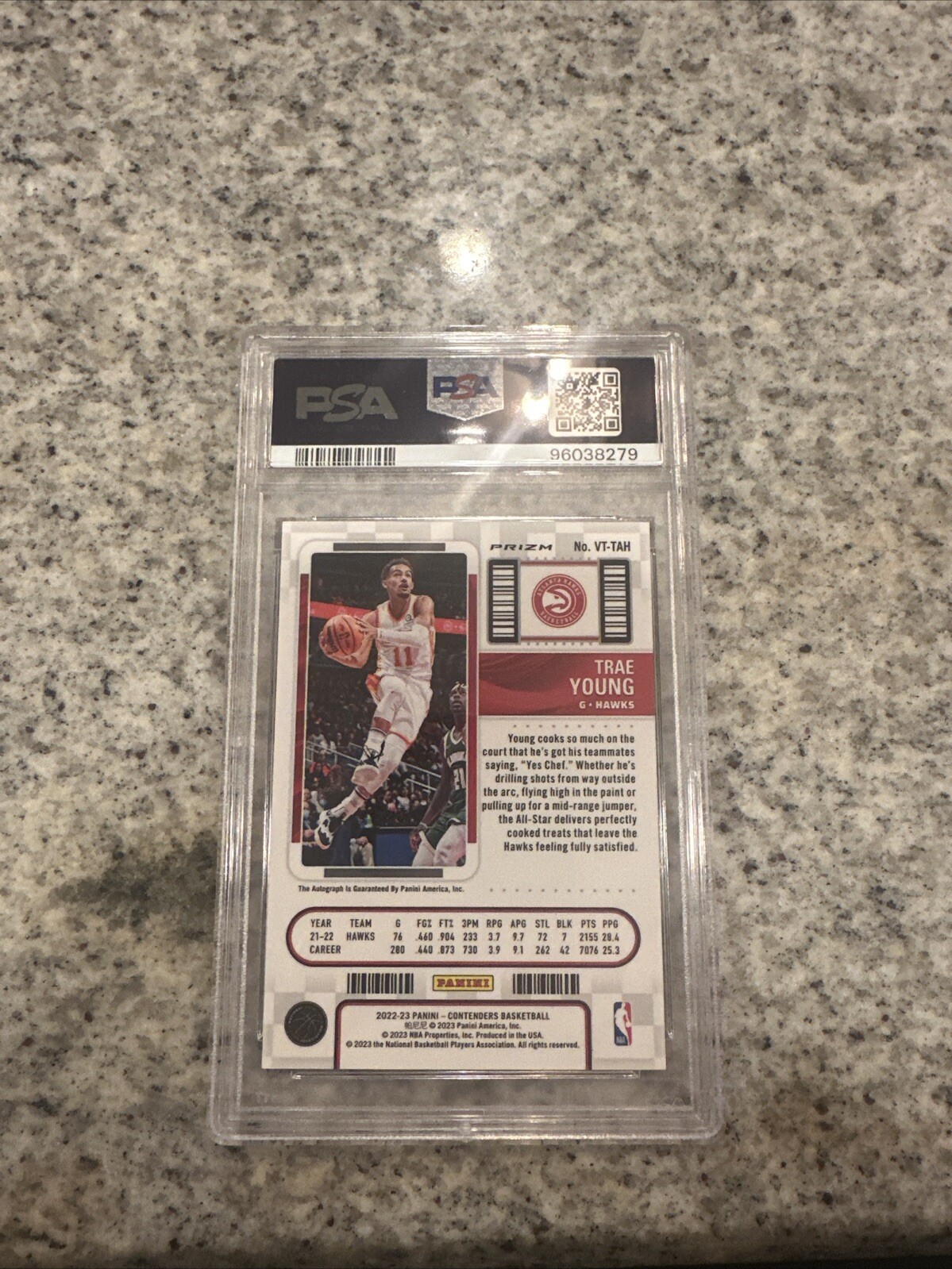 2022-23 CONTENDERS VETERAN SEASON TICKET TRAE YOUNG PSA 10 AU-PREM ED 💎 view 2