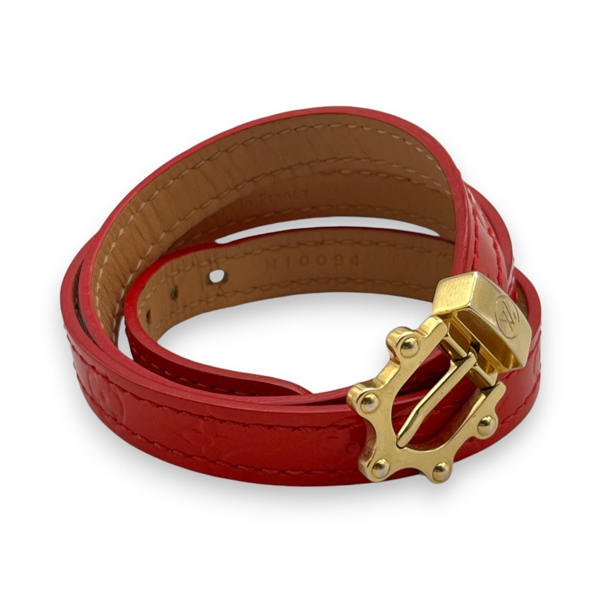 Louis Vuitton Monogram World Tour ブレスレット Louis Vuitton Monogram Vernis Triple Tour Bracelet Red | eBay