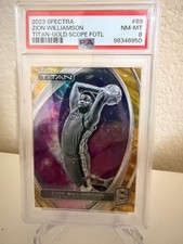 2023-24 Panini Spectra - Titan Zion Williamson Gold Scope Prizm /10! PSA 8!