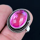 Pink Kunzite 925 Silver Plated Handmade Ring of US Size 7