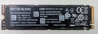 512GB M.2 NVMe Intel 760p Series SSD Solid State Drive 3,3V 2280