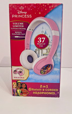 Ekids -Disney Princess Headphones Bluetooth  Corded Kid Safe Volume Limiting
