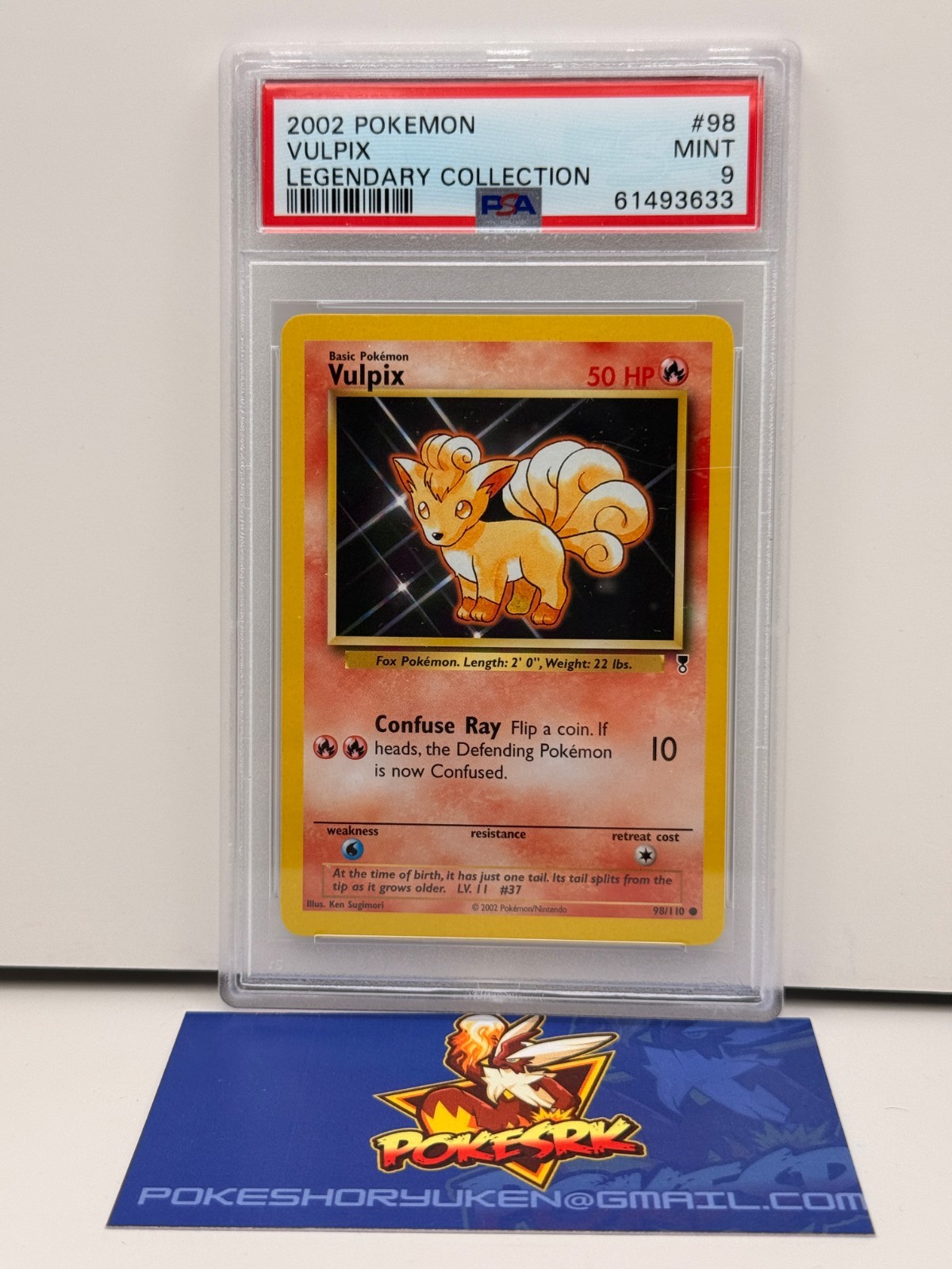 Pokemon 2002 PSA 9 Legendary Collection Vulpix 98/110