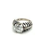 Vintage Kabana .925 Sterling Silver Cubic Zirconia Ring, S-5, 7.4g