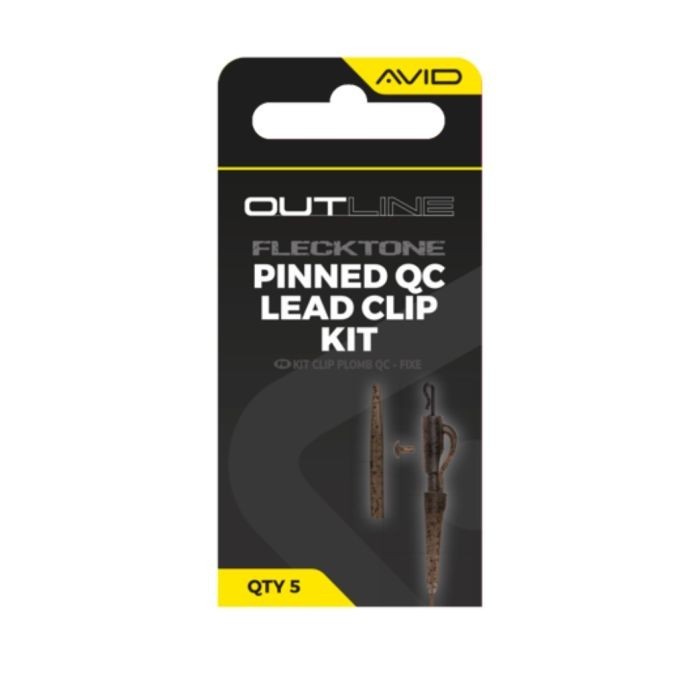Avid Outline FleckTone Pinned QC Lead Clip Kit - Carp Fishing Terminal Tackle