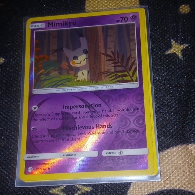 Pokémon Mimikyu Sm-Cosmic Eclipse Uncommon 96/236 70HP Reverse Holo