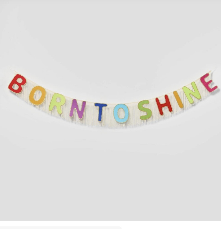Pride Born To Shine Fringe Decorative Wall Garland damaged box see photo