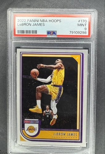 LeBron James 2022‑23 NBA Hoops #170 PSA Mint 9 Lakers Graded Card