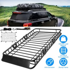 1Pc 63x39x6.3in Universal Roof Rack Cargo Carrier Car Top Luggage Holder Basket