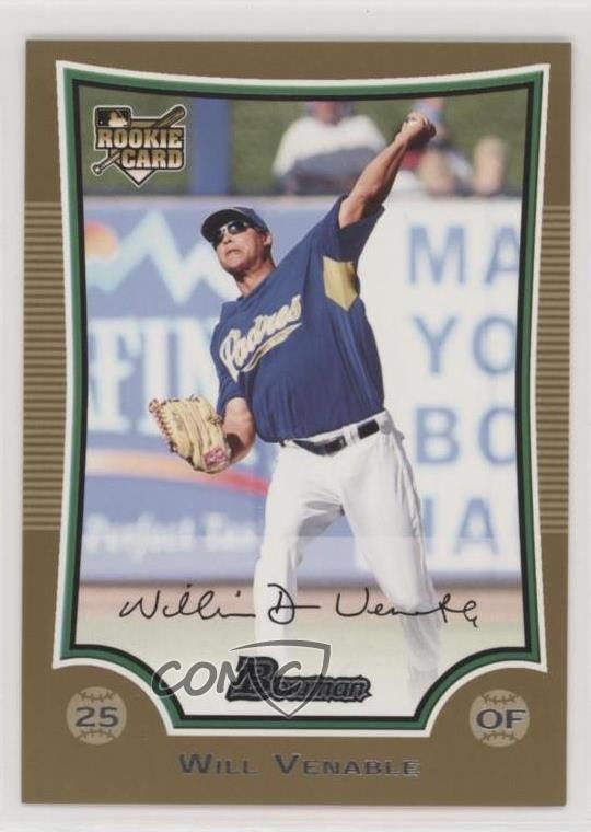 2009 Bowman Gold Will Venable #218 Rookie RC 4d9