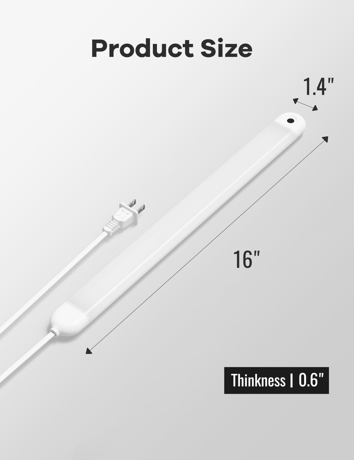 Hand Wave Gesture Under Cabinet Lights,16 Inch Plug in Kitchen Counter Light