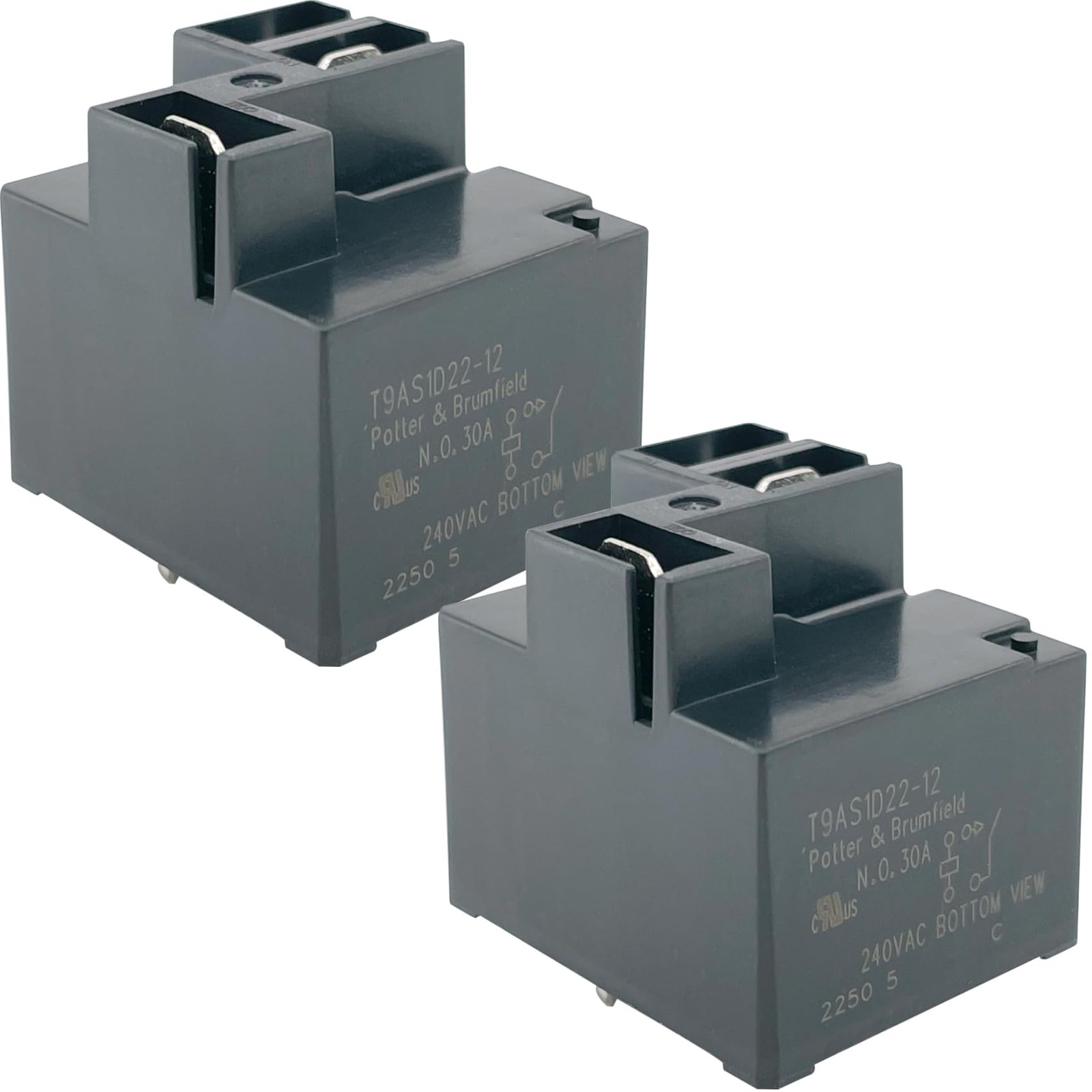 T9AS1D22-12 (2-Pack) 30A 240VAC 12VDC Coil Power Relay Compatible with GE...