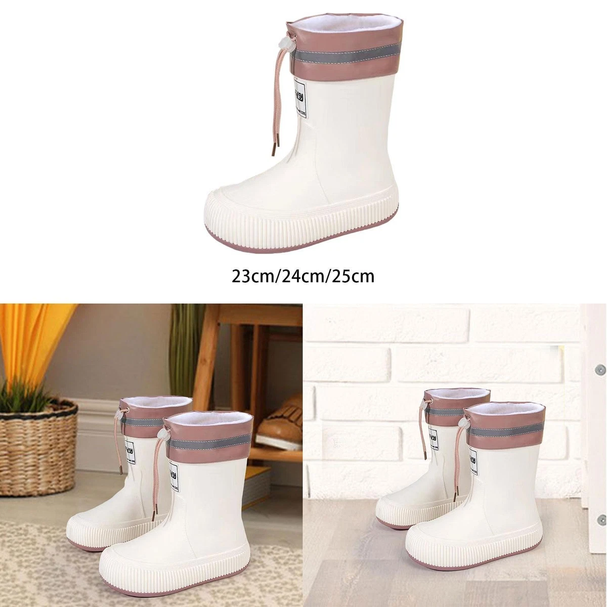 Spot On Stivali Di Gomma Donna, Modello Wellington, Alti Alla Caviglia, Color Arancione Fluorescente, Taglia 35, Che Si Illuminano Al Buio