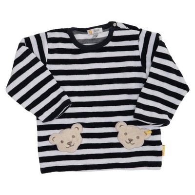 Steiff, Sweatshirt, Größe: 80, Schwarz/Weiß, Baumwolle/Polyester, Streifen #lGG