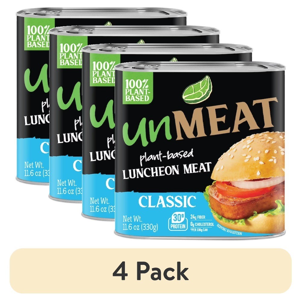 Luncheon Meat-Style Canned Vegan Meat Alternative 4 Pack 11.6oz Plant-Based