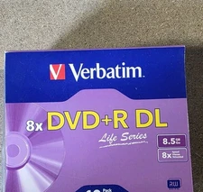 VERBATIM 8X Blank DVD+R DL Dual Double Layer 8.5GB 9pk White Inkjet Printable 